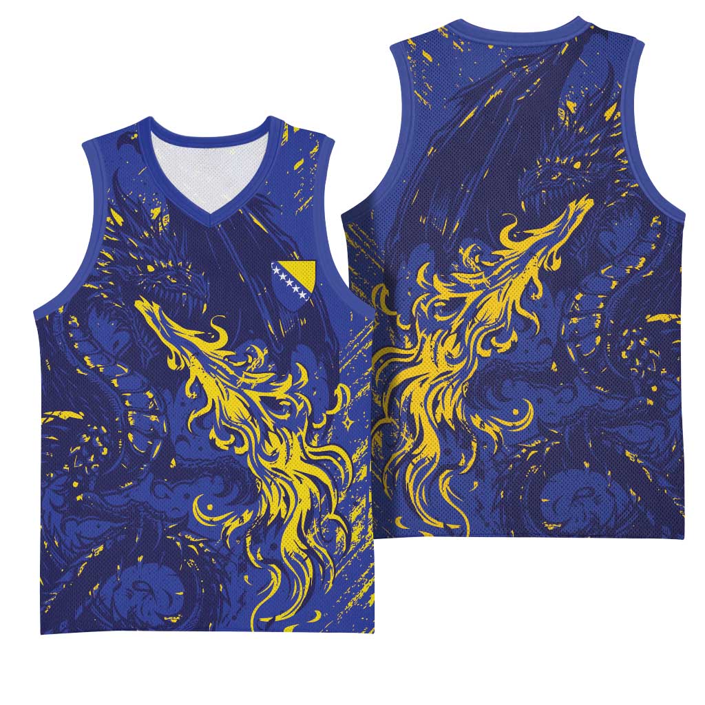 Bosnia And Herzegovina Basketball Jersey Fierce Dragon Heritage