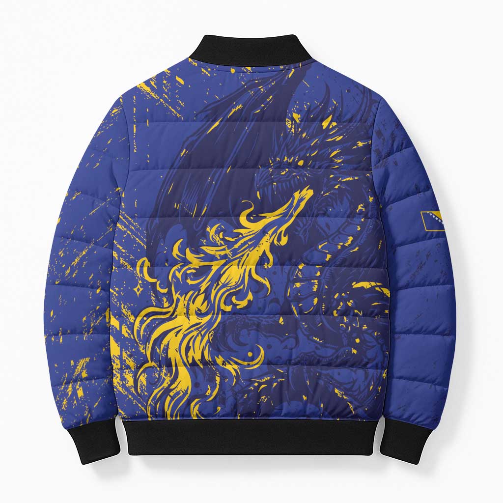 Bosnia And Herzegovina Bomber Puffer Jacket Fierce Dragon Heritage