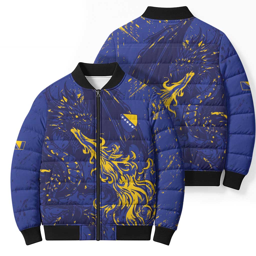Bosnia And Herzegovina Bomber Puffer Jacket Fierce Dragon Heritage