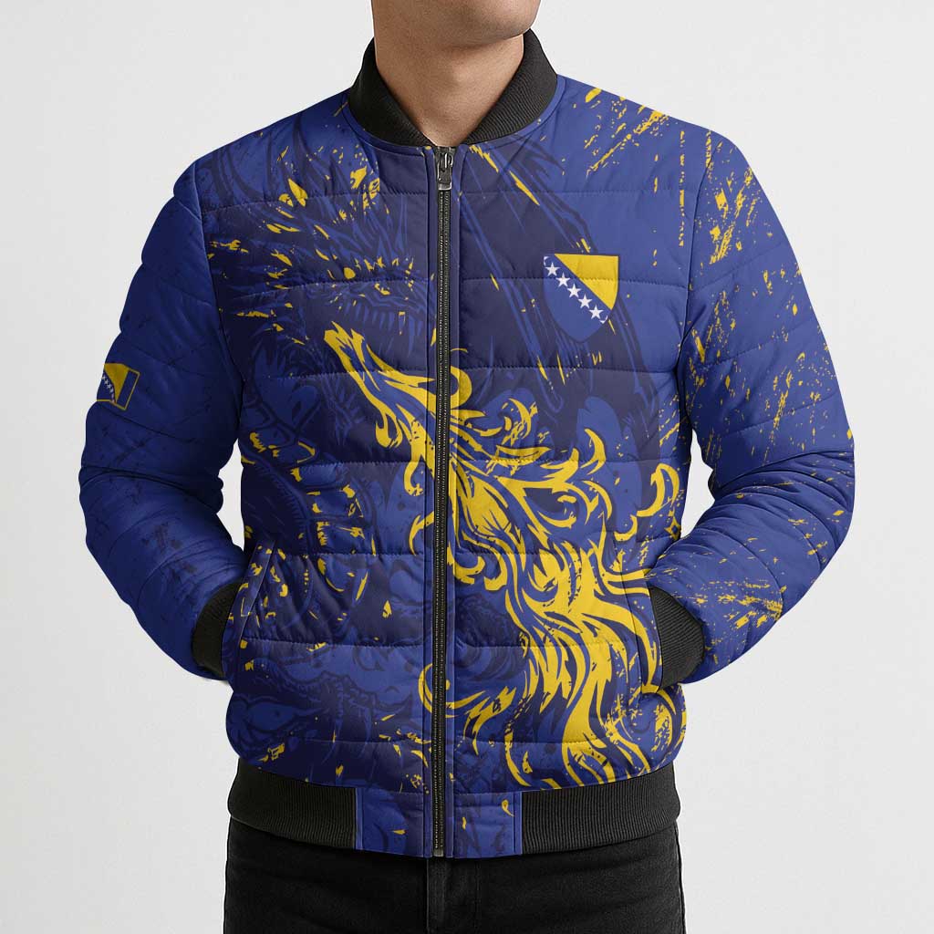 Bosnia And Herzegovina Bomber Puffer Jacket Fierce Dragon Heritage