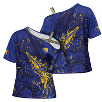 Bosnia And Herzegovina Cross Shoulder Shirt Fierce Dragon Heritage