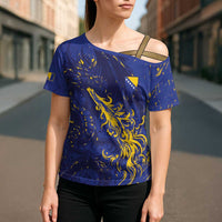 Bosnia And Herzegovina Cross Shoulder Shirt Fierce Dragon Heritage