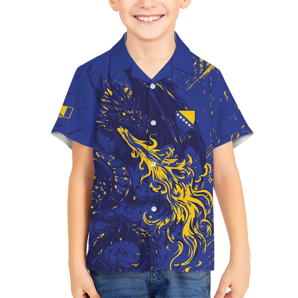 Bosnia And Herzegovina Kid Hawaiian Shirt Fierce Dragon Heritage