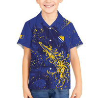 Bosnia And Herzegovina Kid Hawaiian Shirt Fierce Dragon Heritage