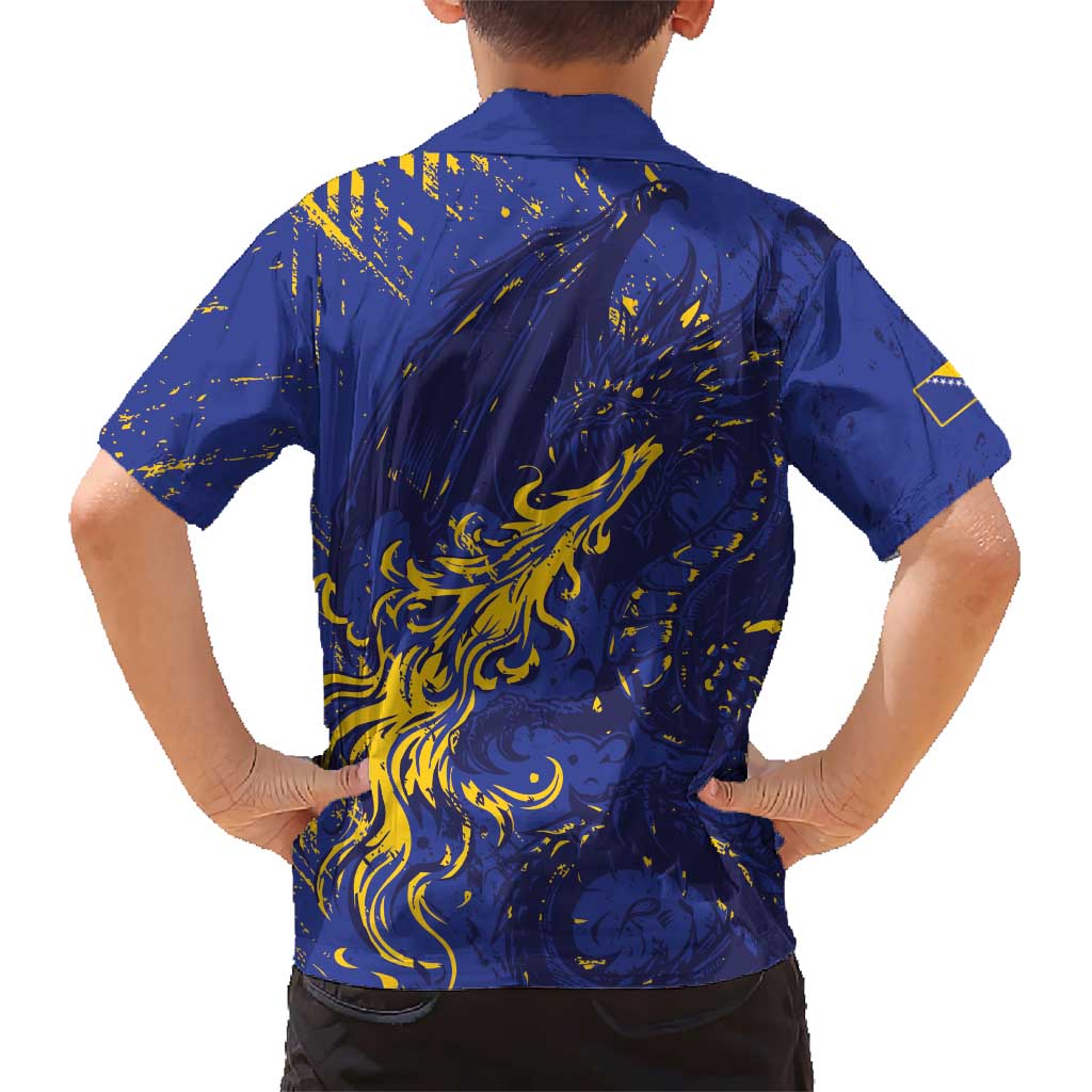 Bosnia And Herzegovina Kid Hawaiian Shirt Fierce Dragon Heritage