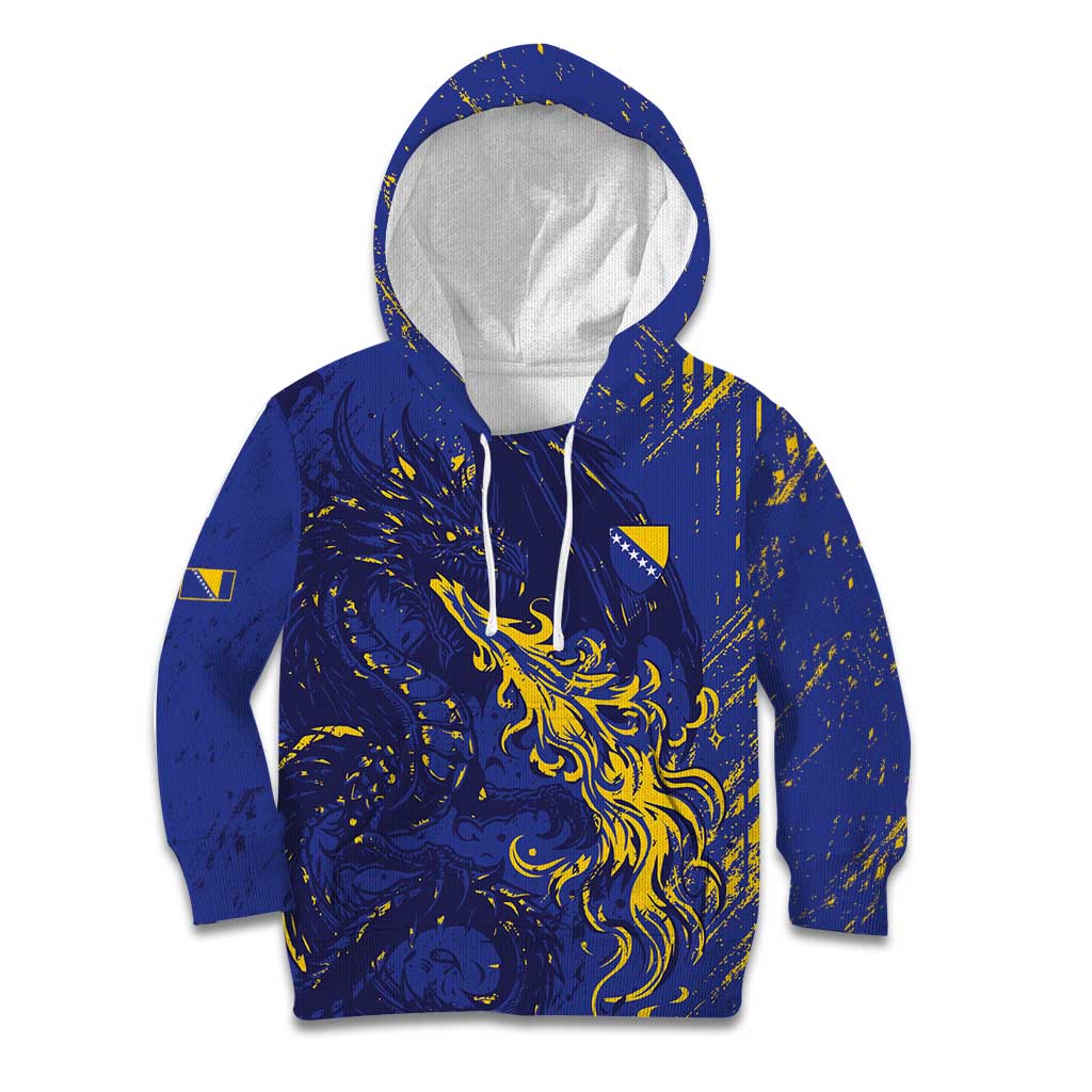 Bosnia And Herzegovina Kid Hoodie Fierce Dragon Heritage