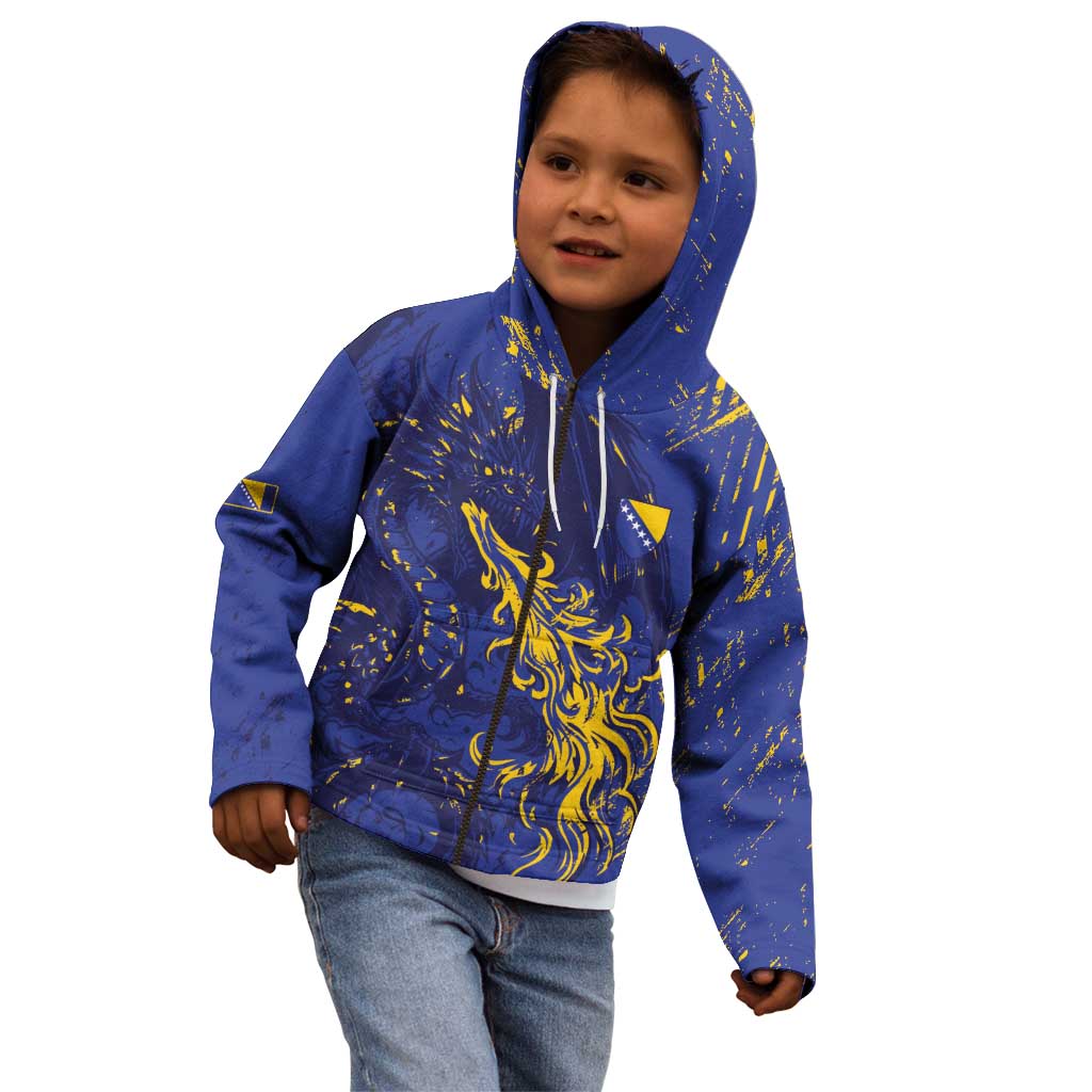 Bosnia And Herzegovina Kid Hoodie Fierce Dragon Heritage