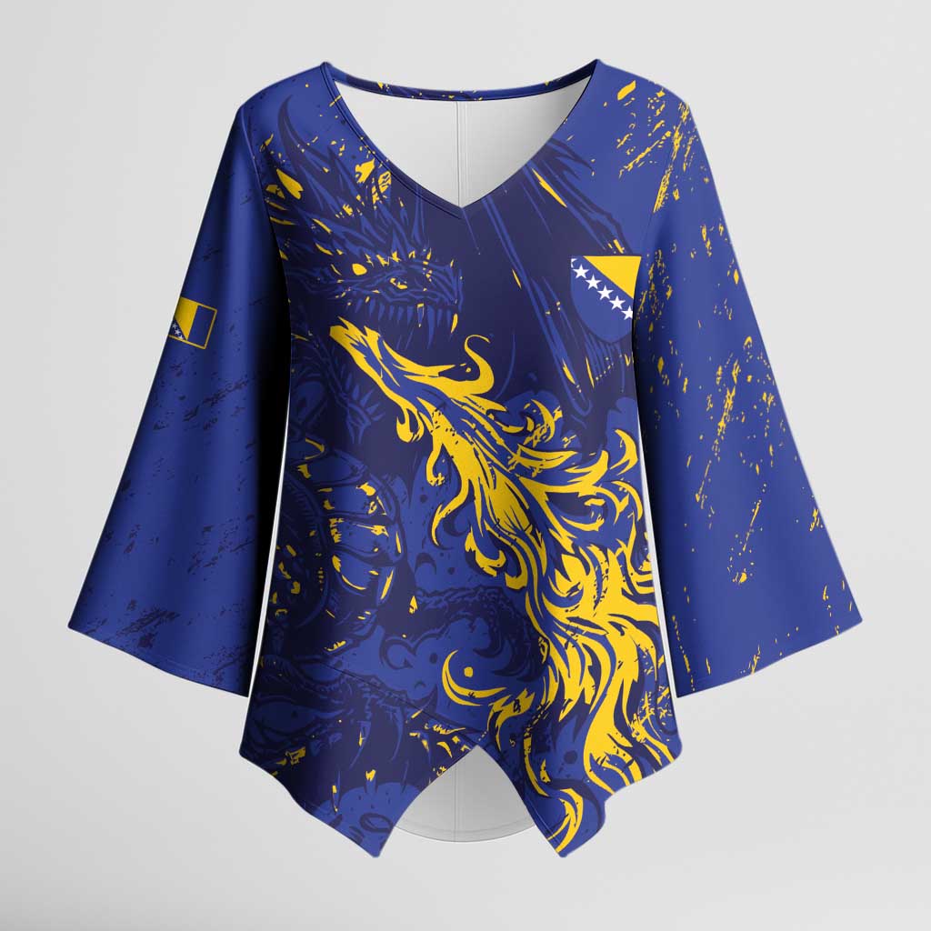 Bosnia And Herzegovina Kimono Sleeve Blouse Fierce Dragon Heritage