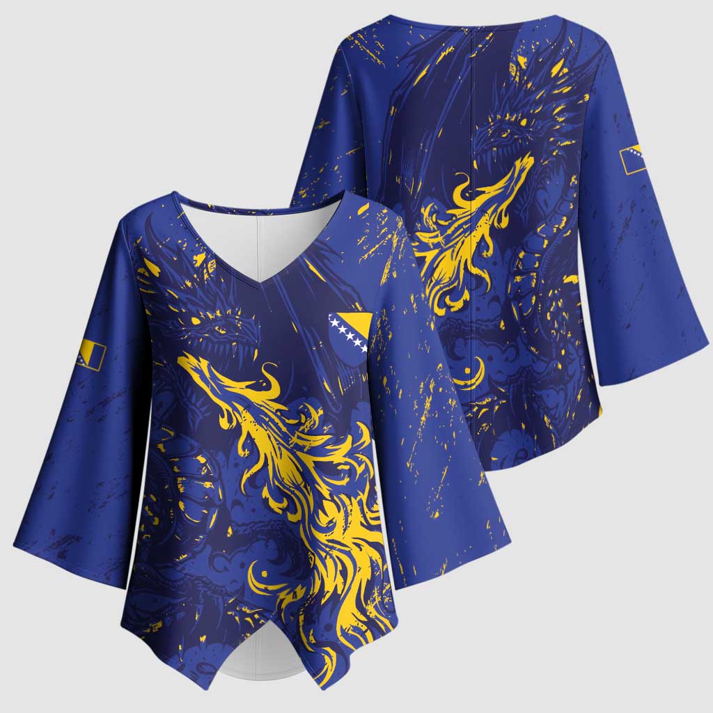 Bosnia And Herzegovina Kimono Sleeve Blouse Fierce Dragon Heritage