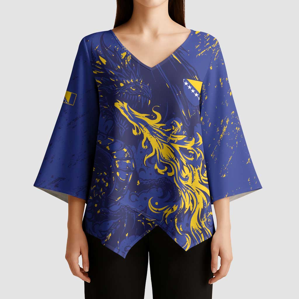 Bosnia And Herzegovina Kimono Sleeve Blouse Fierce Dragon Heritage