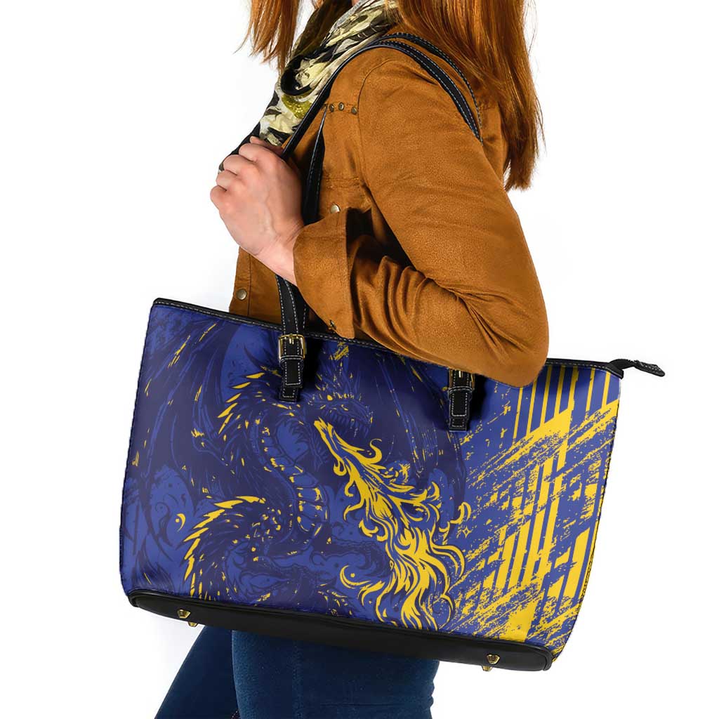 Bosnia And Herzegovina Leather Tote Bag Fierce Dragon Heritage