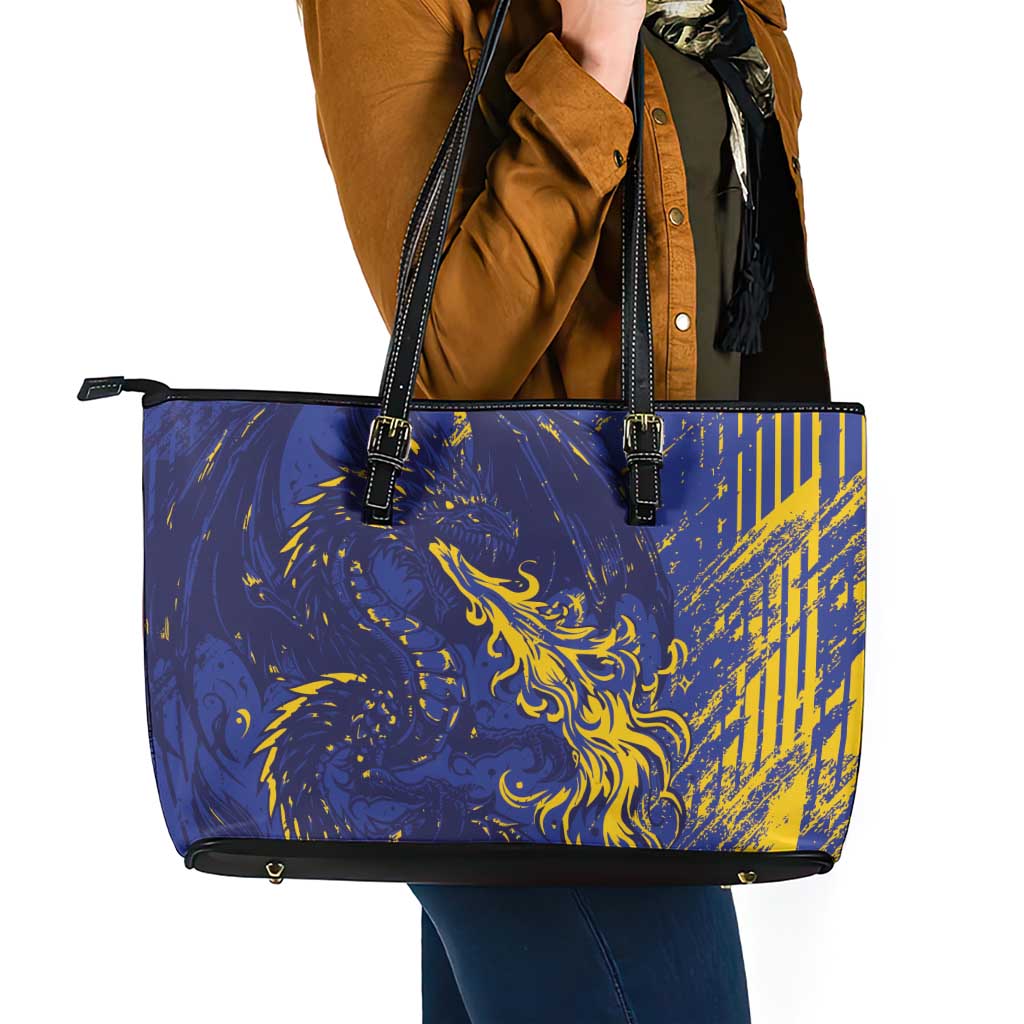 Bosnia And Herzegovina Leather Tote Bag Fierce Dragon Heritage