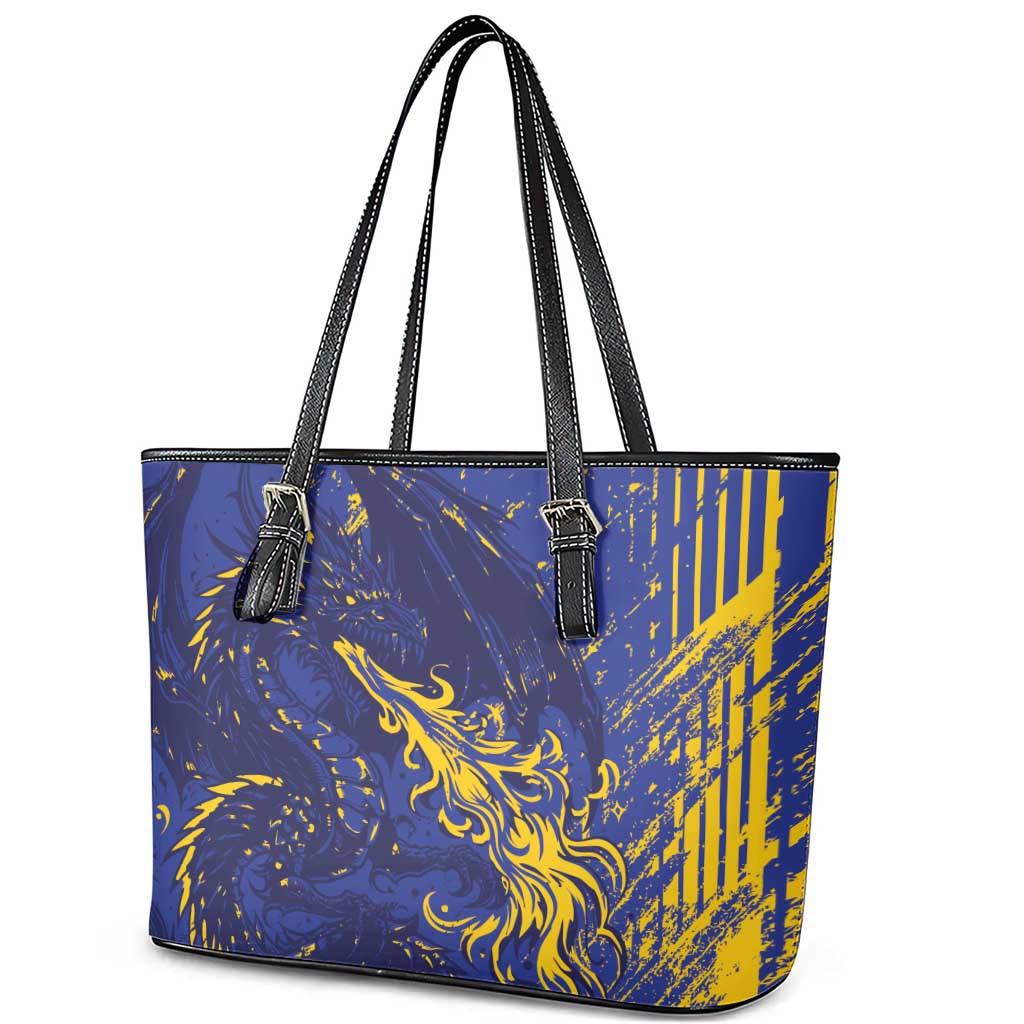 Bosnia And Herzegovina Leather Tote Bag Fierce Dragon Heritage