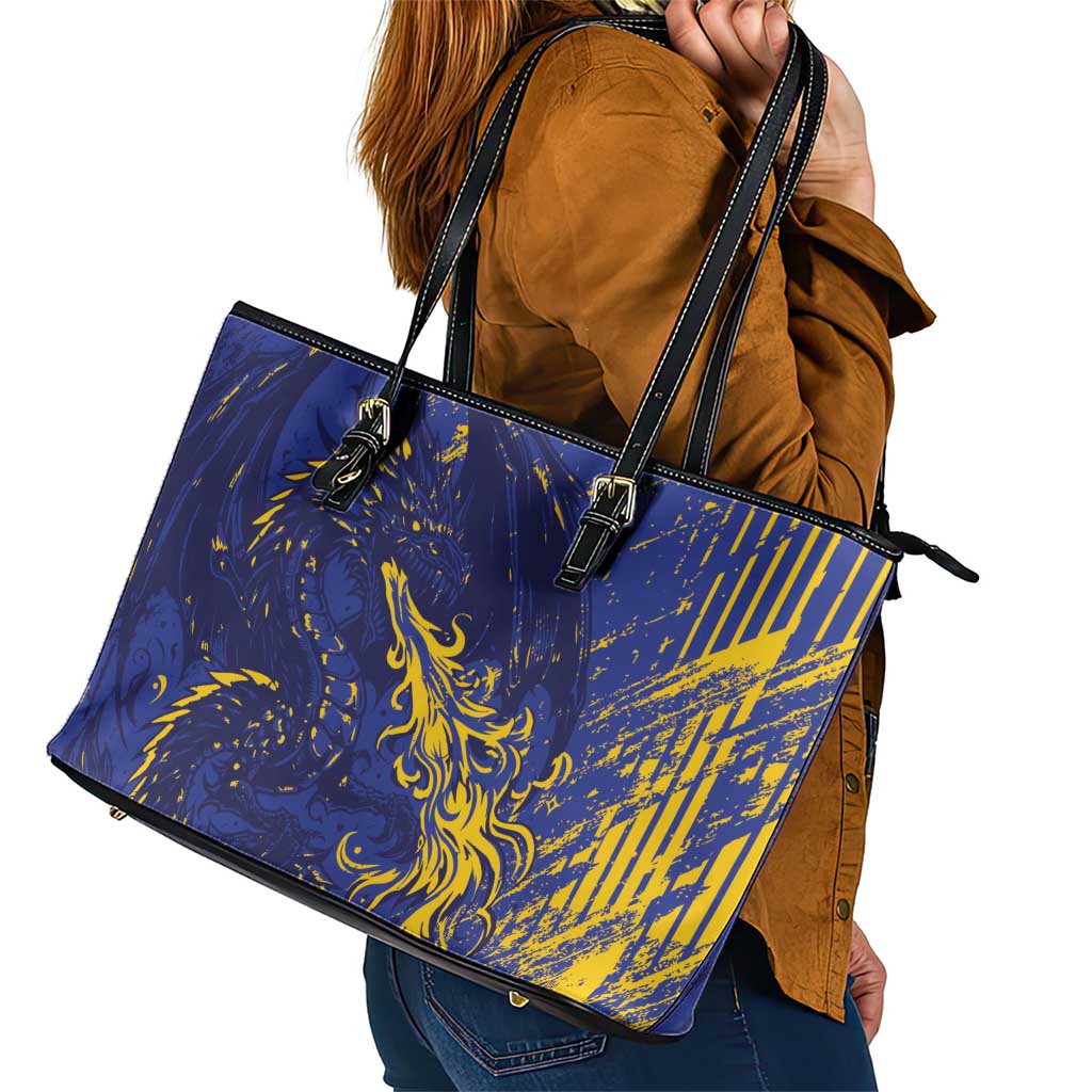 Bosnia And Herzegovina Leather Tote Bag Fierce Dragon Heritage
