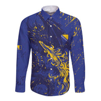Bosnia And Herzegovina Long Sleeve Button Shirt Fierce Dragon Heritage