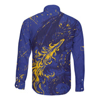 Bosnia And Herzegovina Long Sleeve Button Shirt Fierce Dragon Heritage