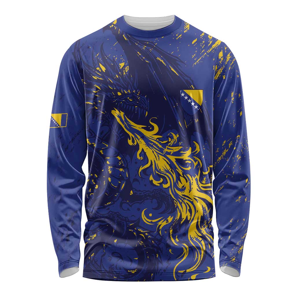 Bosnia And Herzegovina Long Sleeve Shirt Fierce Dragon Heritage