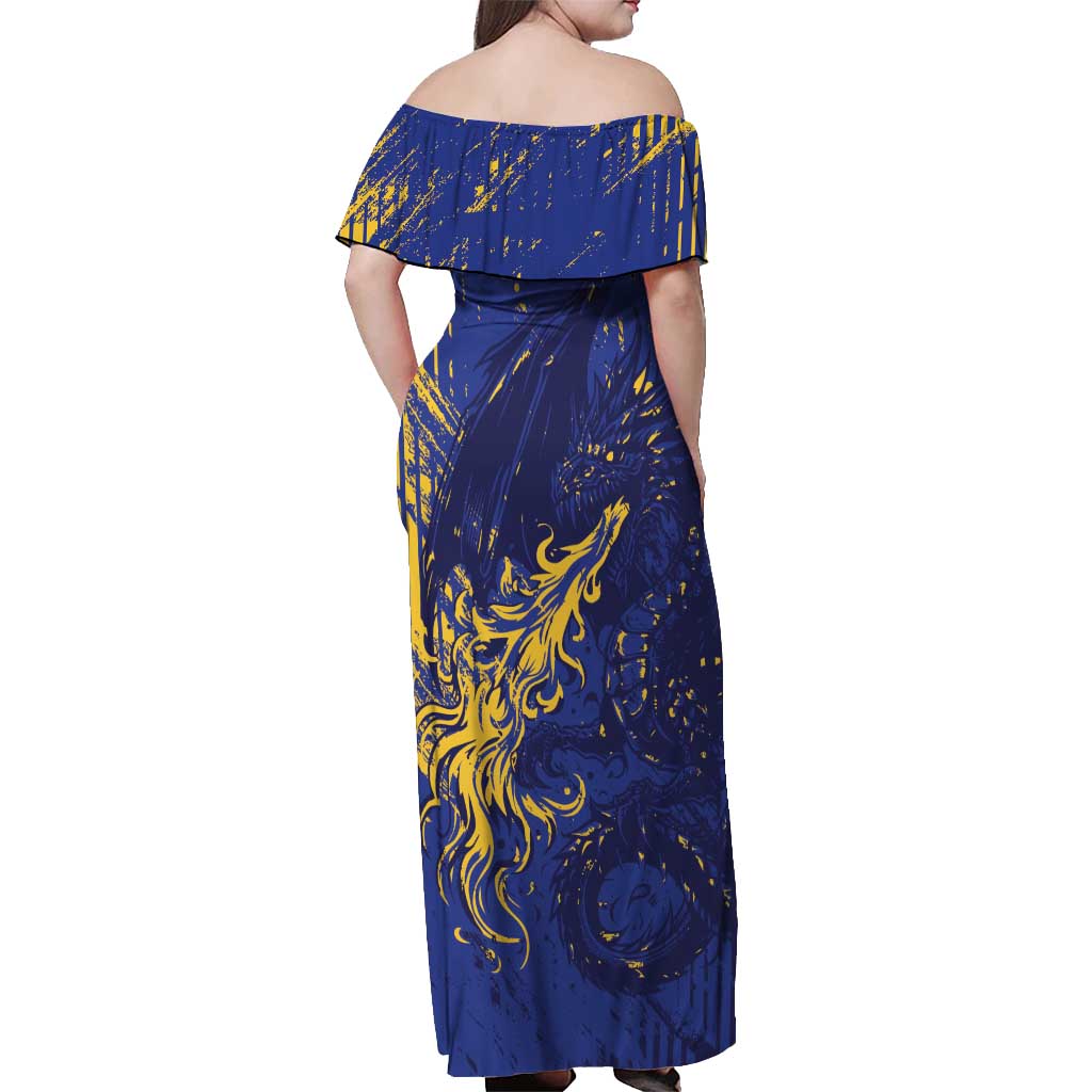 Bosnia And Herzegovina Off Shoulder Maxi Dress Fierce Dragon Heritage