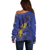 Bosnia And Herzegovina Off Shoulder Sweater Fierce Dragon Heritage