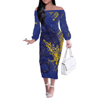 Bosnia And Herzegovina Off The Shoulder Long Sleeve Dress Fierce Dragon Heritage
