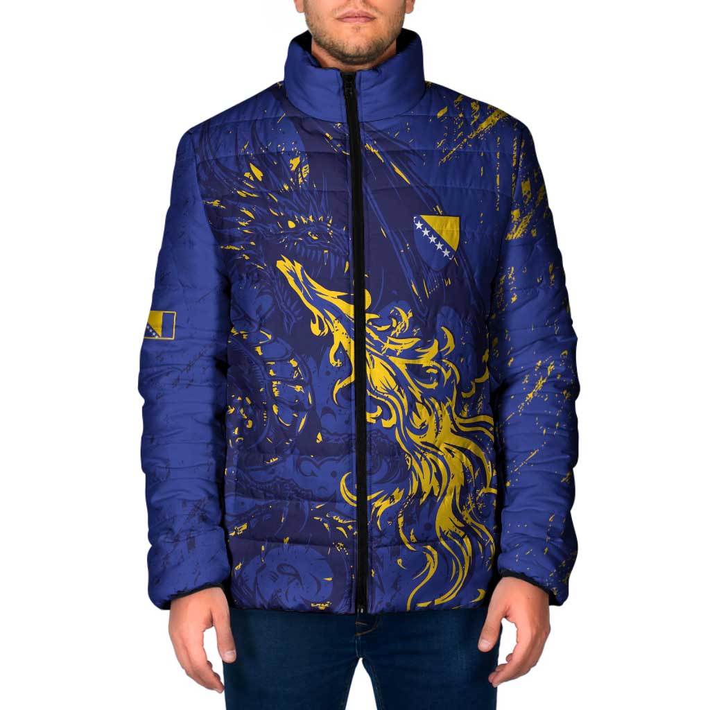 Bosnia And Herzegovina Padded Jacket Fierce Dragon Heritage