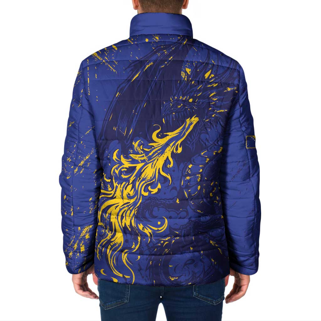 Bosnia And Herzegovina Padded Jacket Fierce Dragon Heritage