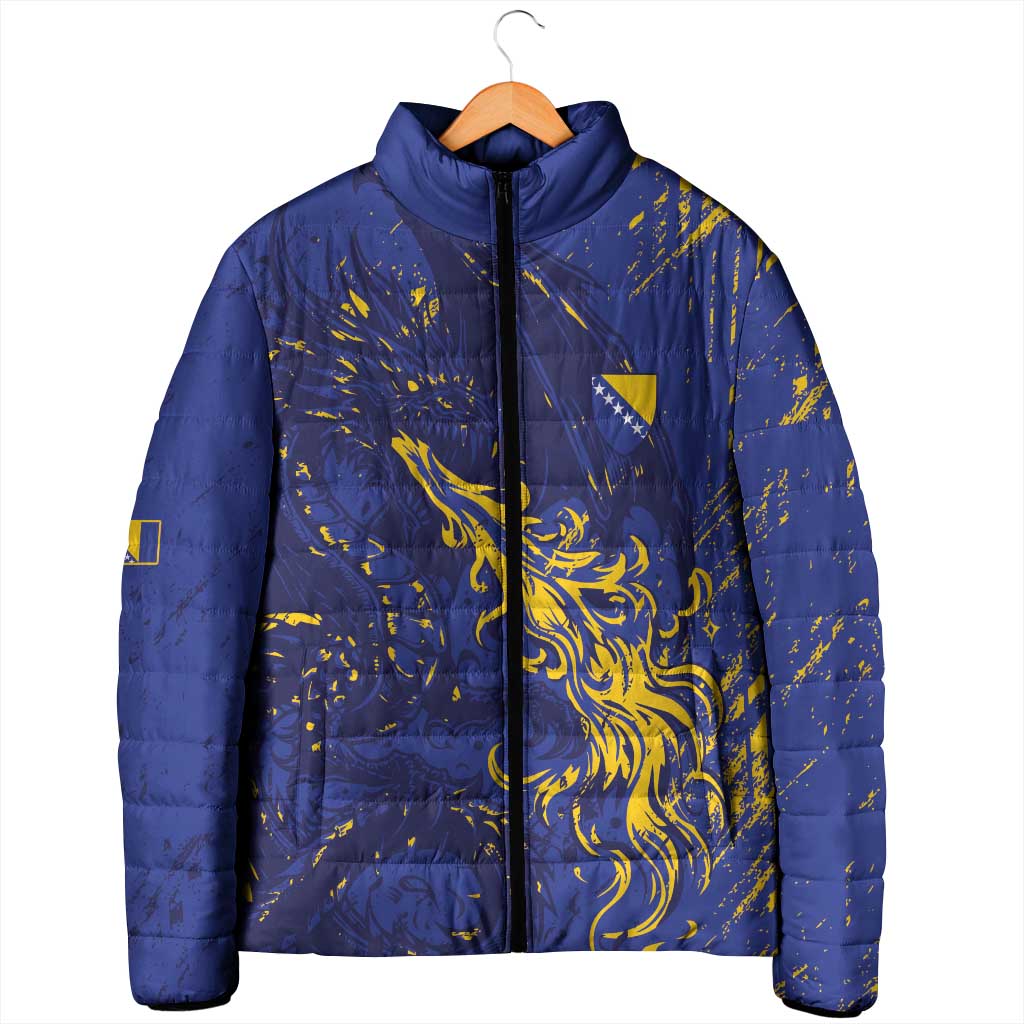 Bosnia And Herzegovina Padded Jacket Fierce Dragon Heritage