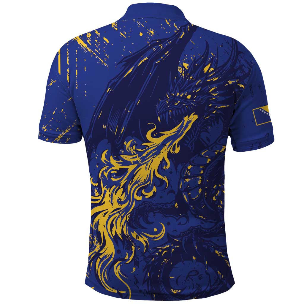 Bosnia And Herzegovina Polo Shirt Fierce Dragon Heritage