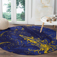 Bosnia And Herzegovina Round Carpet Fierce Dragon Heritage