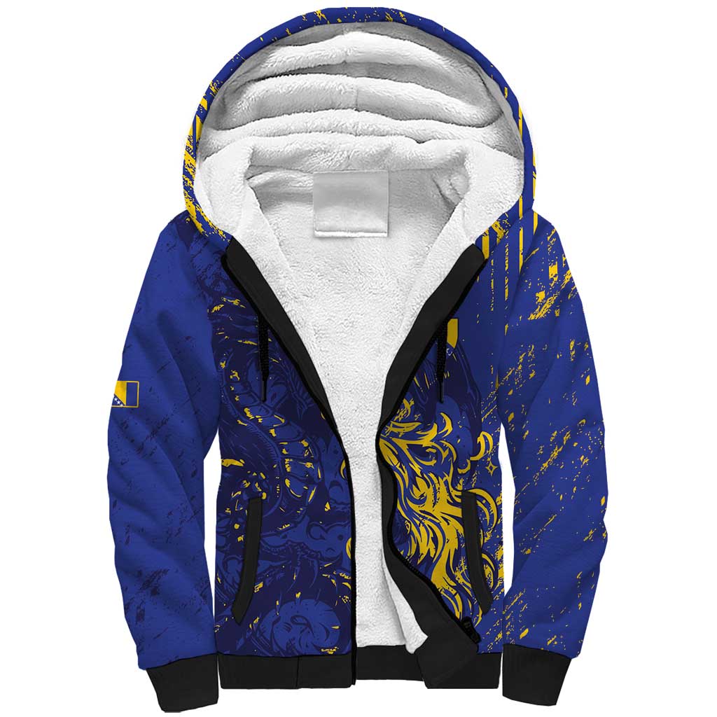 Bosnia And Herzegovina Sherpa Hoodie Fierce Dragon Heritage