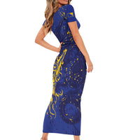 Bosnia And Herzegovina Short Sleeve Bodycon Dress Fierce Dragon Heritage