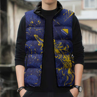 Bosnia And Herzegovina Sleeveless Puffer Jacket Fierce Dragon Heritage