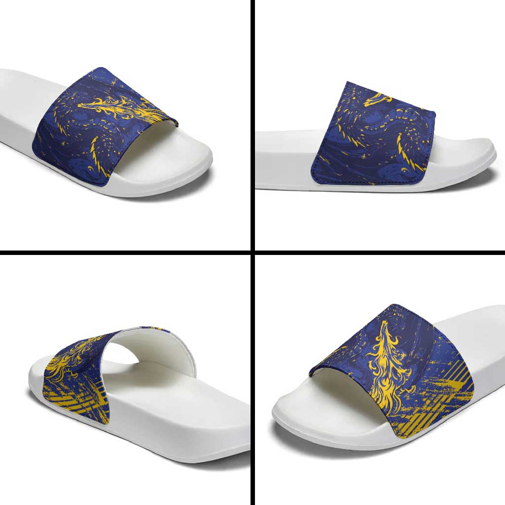 Bosnia And Herzegovina Slide Sandals Fierce Dragon Heritage