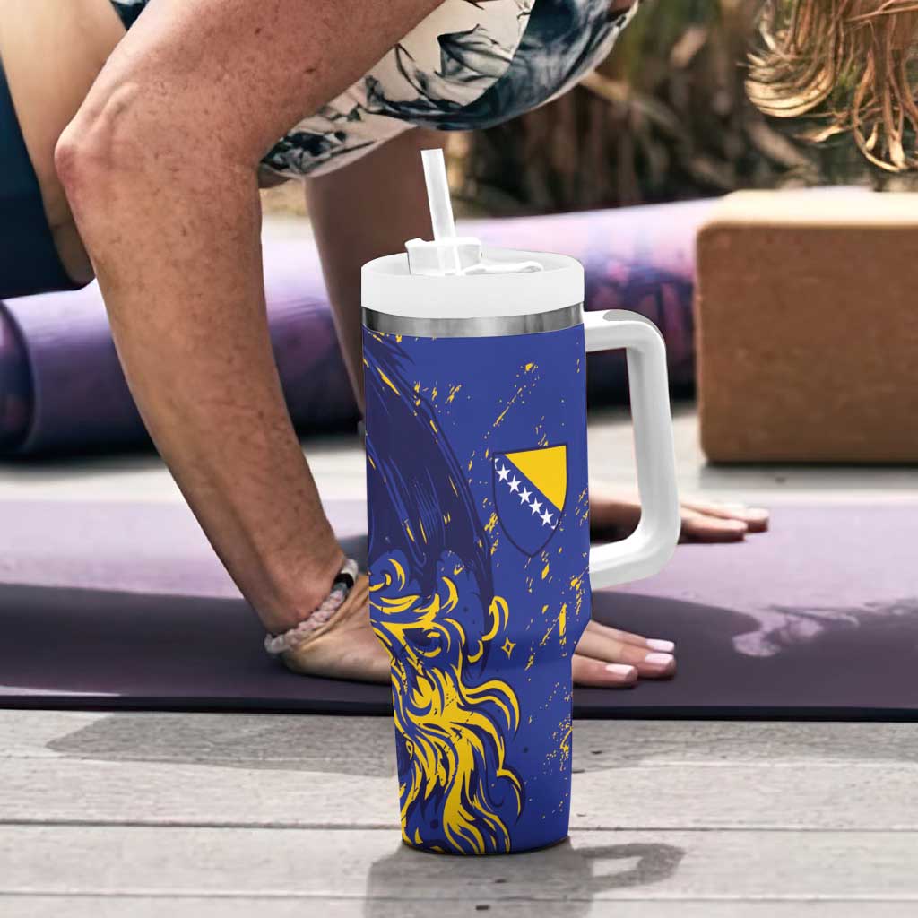 Bosnia And Herzegovina Tumbler With Handle Fierce Dragon Heritage