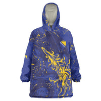 Bosnia And Herzegovina Wearable Blanket Hoodie Fierce Dragon Heritage