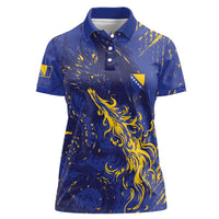 Bosnia And Herzegovina Women Polo Shirt Fierce Dragon Heritage