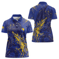 Bosnia And Herzegovina Women Polo Shirt Fierce Dragon Heritage