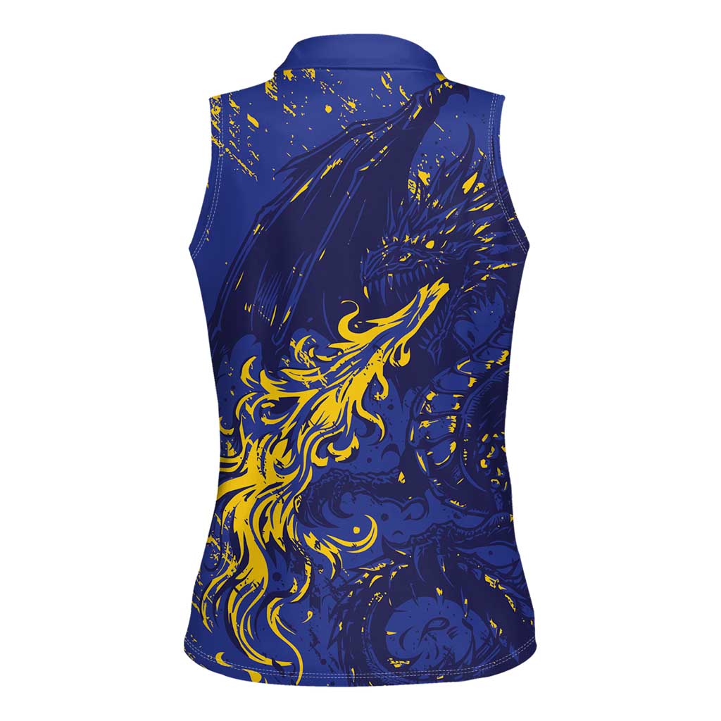 Bosnia And Herzegovina Women Sleeveless Polo Shirt Fierce Dragon Heritage