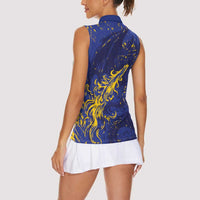 Bosnia And Herzegovina Women Sleeveless Polo Shirt Fierce Dragon Heritage
