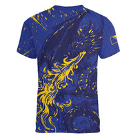 Bosnia And Herzegovina Women V-Neck T-Shirt Fierce Dragon Heritage