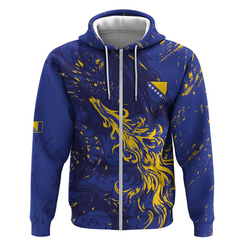 Bosnia And Herzegovina Zip Hoodie Fierce Dragon Heritage