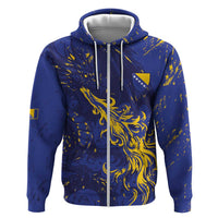 Bosnia And Herzegovina Zip Hoodie Fierce Dragon Heritage
