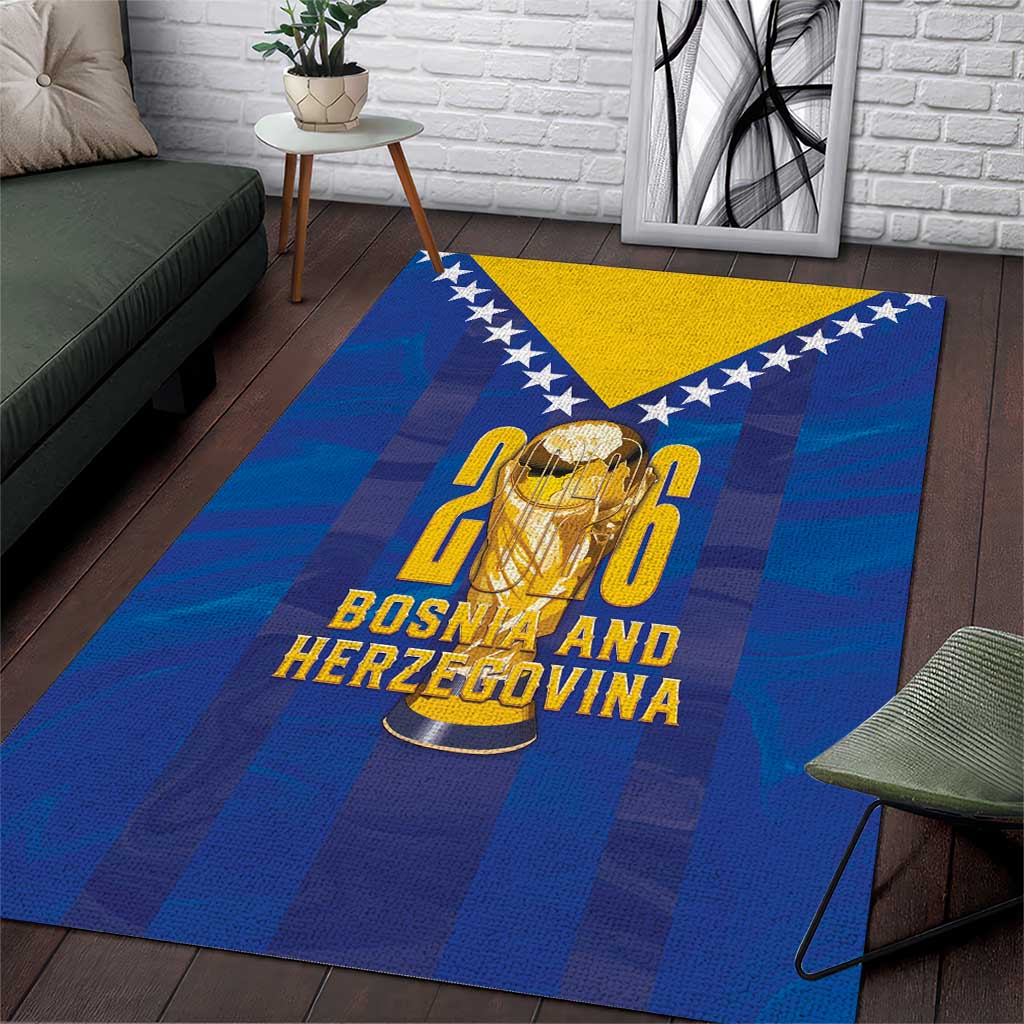 Football 2026 Bosnia And Herzegovina Area Rug Trophy Style