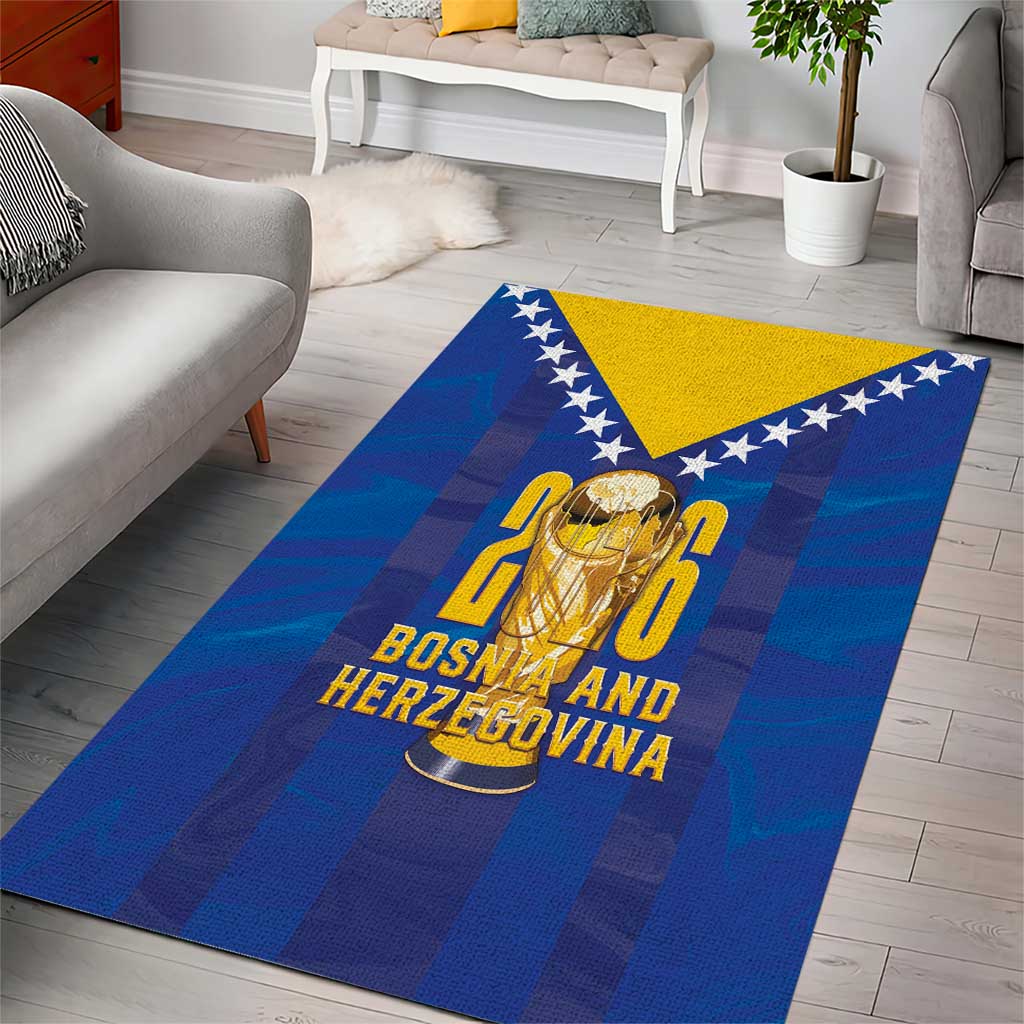 Football 2026 Bosnia And Herzegovina Area Rug Trophy Style