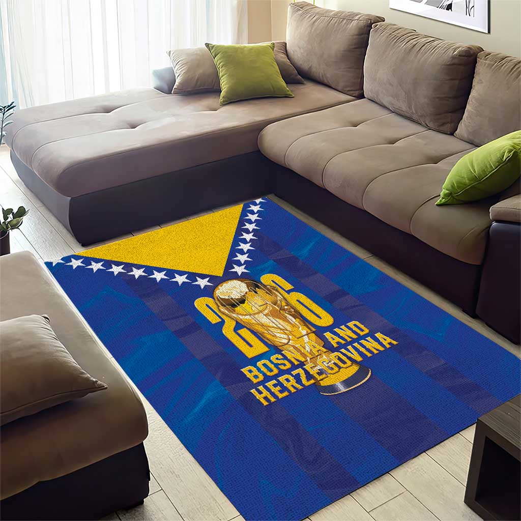 Football 2026 Bosnia And Herzegovina Area Rug Trophy Style