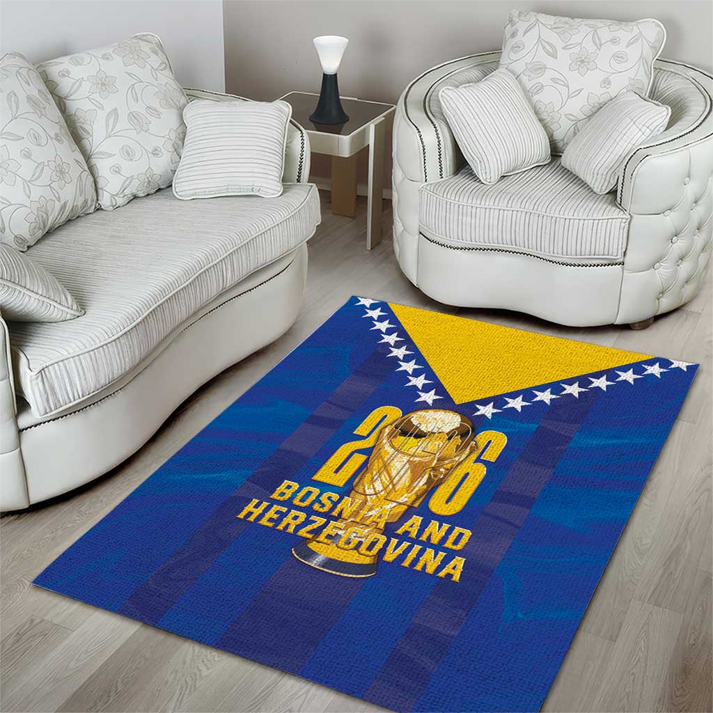 Football 2026 Bosnia And Herzegovina Area Rug Trophy Style