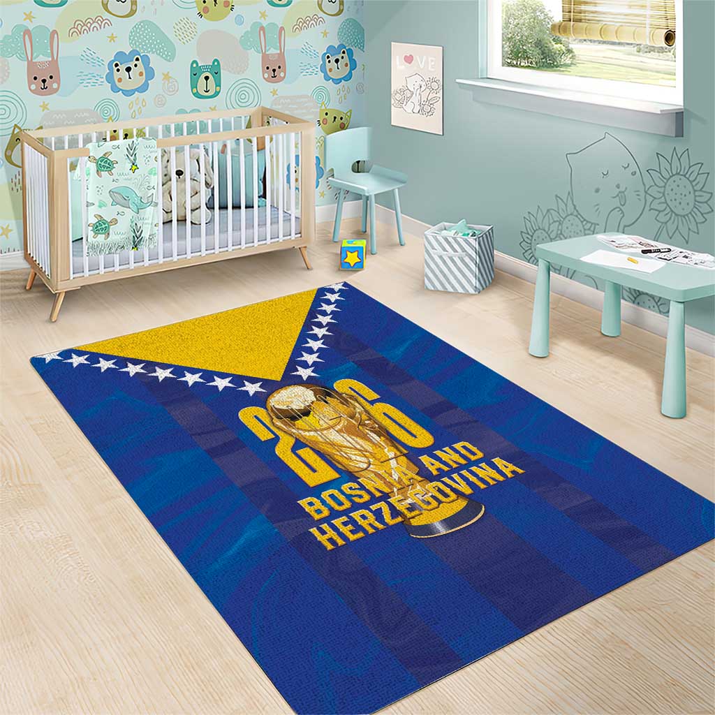 Football 2026 Bosnia And Herzegovina Area Rug Trophy Style