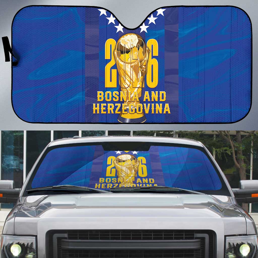 Football 2026 Bosnia And Herzegovina Auto Sun Shade Trophy Style