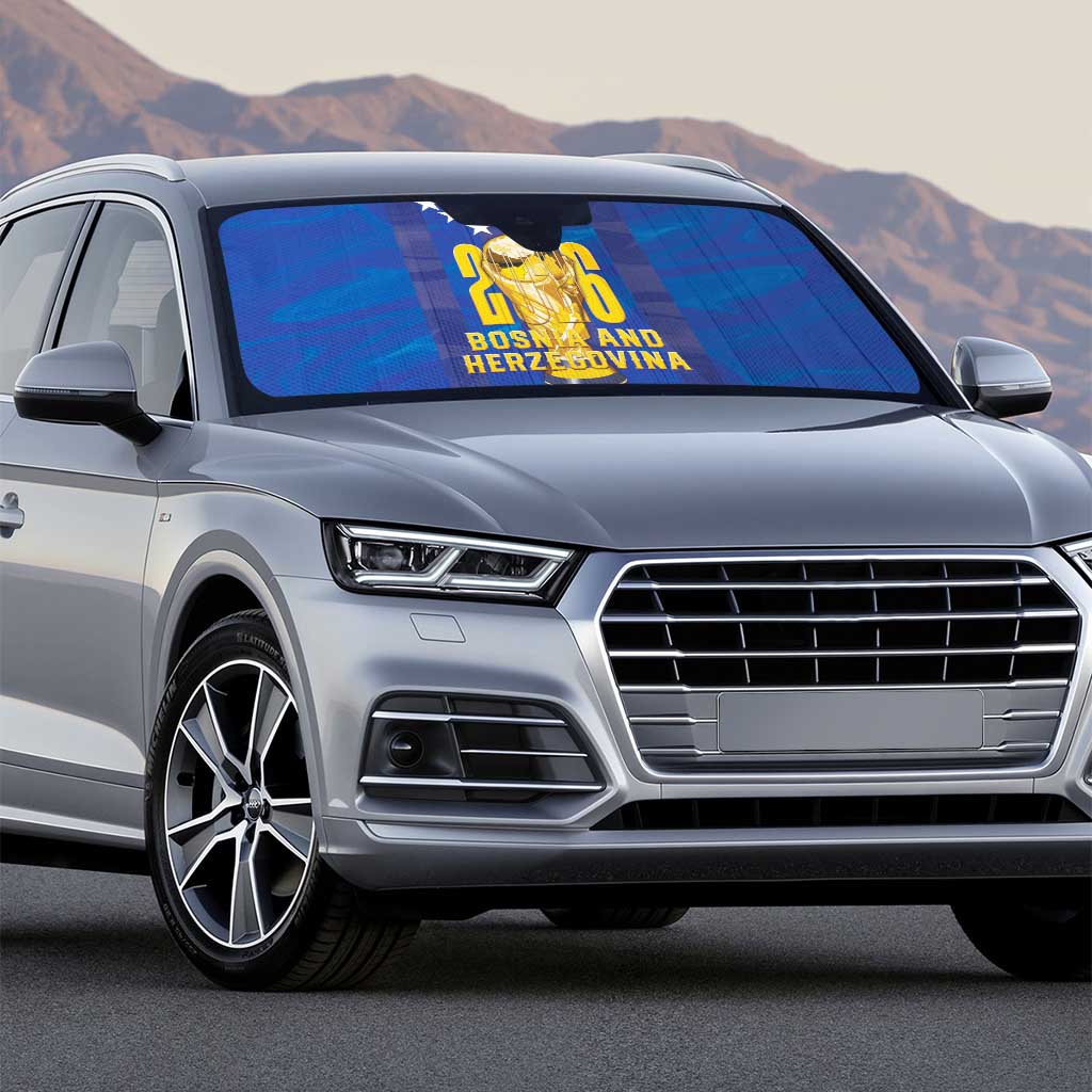 Football 2026 Bosnia And Herzegovina Auto Sun Shade Trophy Style
