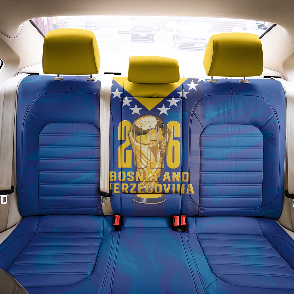 Football 2026 Bosnia And Herzegovina Back Car Seat Cover Trophy Style